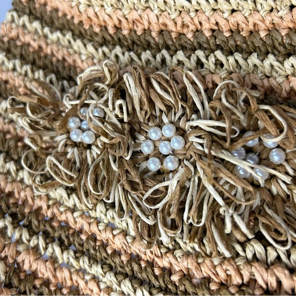 Jhats Beach Sun Floppy‎ Straw Hat Neutral Colors OSFA